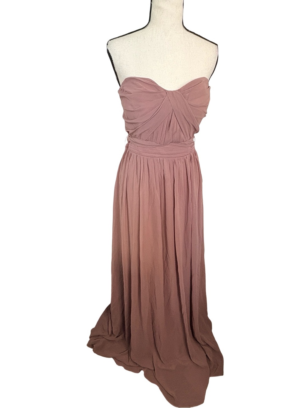 Birdy Grey Grace Convertible Chiffon Formal Maxi Dress Dark Mauve L